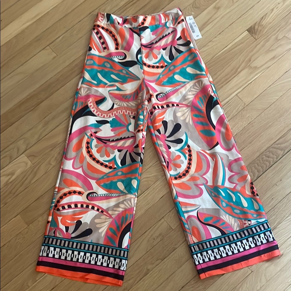 Vibrant Patterned Wide-Leg Pants